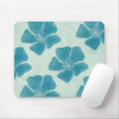 Turquoise Bloemen Mousepad Muismat (Met muis)