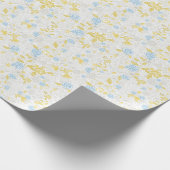 Turquoise Bloemen Naadloos Patroon Cadeaupapier (Hoek)