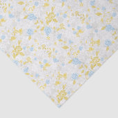 Turquoise Bloemen Naadloos Patroon Tissuepapier (Detail)