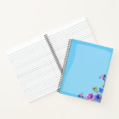  Turquoise Bloemen Notitieboek - Spiral Bound (Binnen)