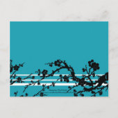 Turquoise Bloemen Opslaan van de datum bruiloft Br Aankondigingskaart (Achterkant)