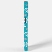 Turquoise Bloemen Patroon iPhone 15 Pro Max Hoesje (Achterkant / Rechts)