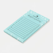 Turquoise Bloemen Prinses Kroon Dingen te Verovere Post-it® Notes (Schuin)
