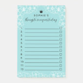 Turquoise Bloemen Prinses Kroon Dingen te Verovere Post-it® Notes (Voorkant)