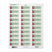 Turquoise bloemen retouradreslabel etiket (Full Sheet)