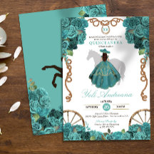Turquoise Bloemen Roos Rustiek Western Quinceanera