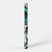 Turquoise Bloemen Swirls Samsung S22 Hoesje Samsung Galaxy Hoesje (Rechterkant)