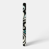 Turquoise Bloemen Swirls Samsung S22 Hoesje Samsung Galaxy Hoesje (Linkerkant)