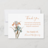  Turquoise Bloemen Sympathie Dank u kaarten Notitiekaartje (Voorkant)