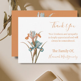  Turquoise Bloemen Sympathie Dank u kaarten Notitiekaartje