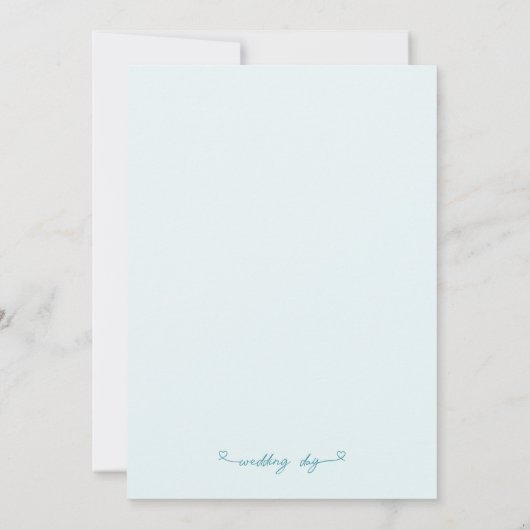 Turquoise Bloemen Uitnodiging bruiloft Kaart ontwe (Achterkant)