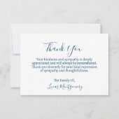 Turquoise bloemenbegrafenis dank u, sympathie notitiekaartje (Voorkant)