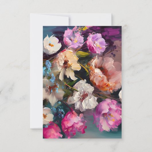 Turquoise bloemenbegrafenis dank u, sympathie notitiekaartje (Achterkant)