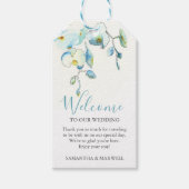 Turquoise bloemenbruiloft gunst Labels Cadeaulabel (Voorkant)