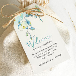 Turquoise bloemenbruiloft gunst Labels Cadeaulabel