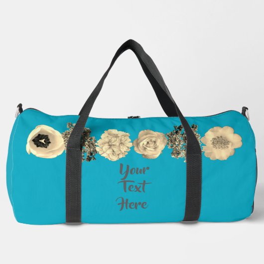Turquoise Bloemenprint Naai Tas (Voorkant)