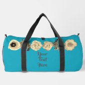 Turquoise Bloemenprint Naai Tas (Achterkant)