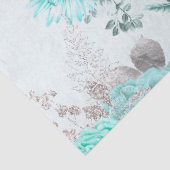 Turquoise bloemenserie ontwerp 1 tissuepapier (Detail)