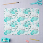 Turquoise bloemenserie ontwerp 2 tissuepapier (Craft)