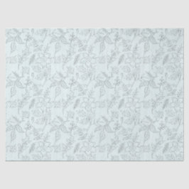 Turquoise Bloemenserie Ontwerp 6 Tissuepapier