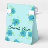 Turquoise bloemige envelopje gunstbox bedankdoosjes (Achterkant)