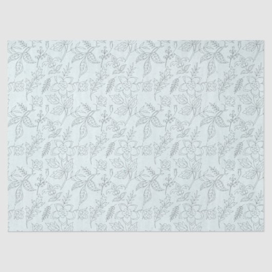 Turquoise bloemserie ontwerp 6 tissuepapier (Voorkant)