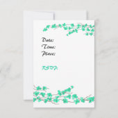 Turquoise Blossom Birthday Party Invitation Kaart (Achterkant)