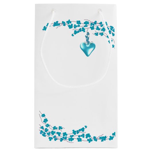 Turquoise Blossom Klein Cadeauzakje (Achterkant)