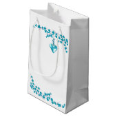 Turquoise Blossom Klein Cadeauzakje (Achterkant Gekanteld)