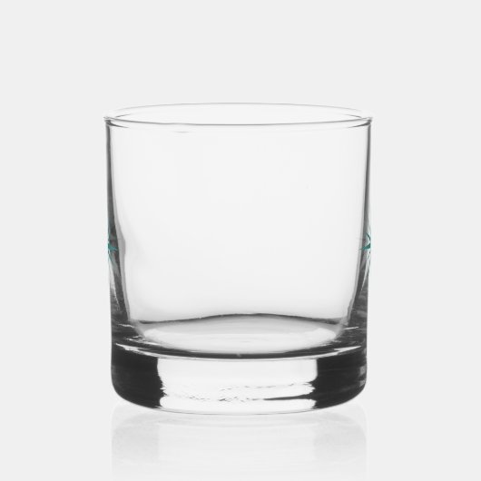 Turquoise Blue 1950s Atomic Starburst Mid Century Whisky Glas (Rechts)