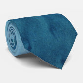 Turquoise Blue Abstract Waterverf schilderen Stropdas (Opgerold)