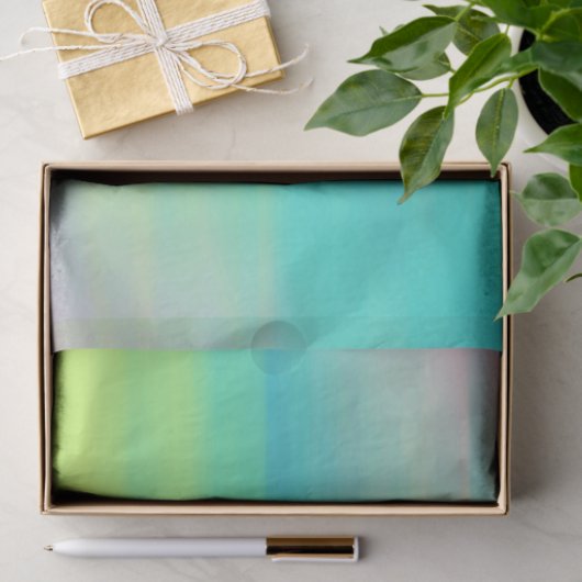 Turquoise Blue Abstract Waterverf Texture Tissuepapier (Geschenk)