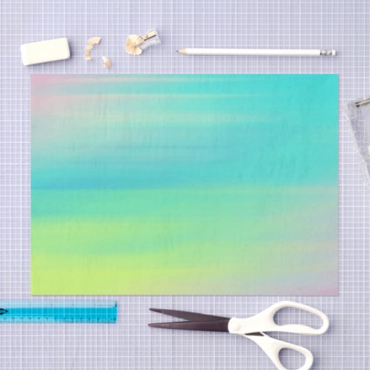 Turquoise Blue Abstract Waterverf Texture Tissuepapier (Craft)