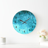 Turquoise Blue Abstracte textuur Grote Klok (Huis)