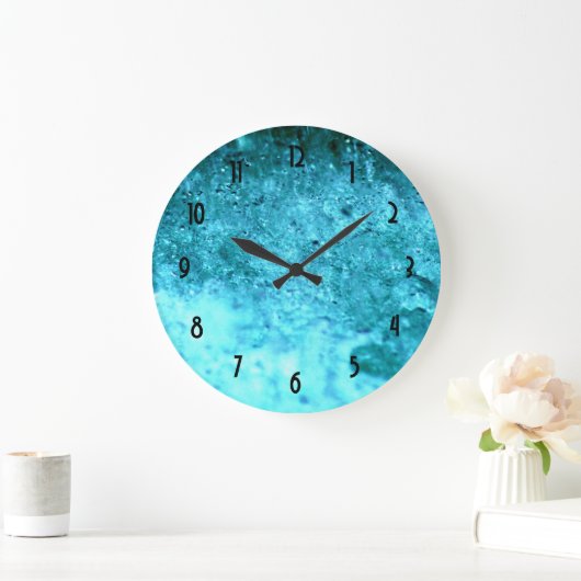 Turquoise Blue Abstracte textuur Grote Klok (Huis)