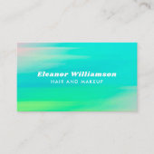 Turquoise Blue Abstracte Waterverf Creative Hair Visitekaartje (Voorkant)