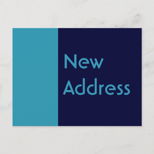 turquoise blue Adreswijziging Aankondigingskaart (Voorkant)