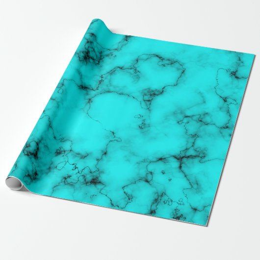 Turquoise blue agate ave stone patroon cadeaupapier (Uitgerold)