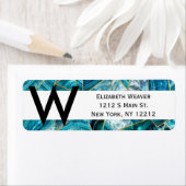 Turquoise Blue Agate Black Gold Geometric Triangle Etiket (Insitu)