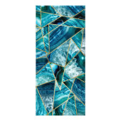 Turquoise Blue Agate Black Gold Geometric Triangle Reclamekaart (Achterkant)