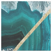 Turquoise Blue Agate Black Gold Geometric Triangle Stof (Close Up)