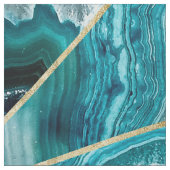 Turquoise Blue Agate Black Gold Geometric Triangle Stof (Swatch)