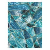 Turquoise Blue Agate Black Gold Geometric Triangle Tafelkleed (Voorkant)