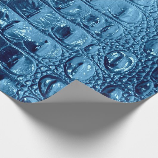 TURQUOISE BLUE ALLIGATOR CADEAUPAPIER (Hoek)