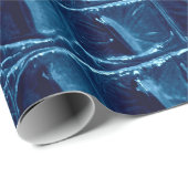 TURQUOISE BLUE ALLIGATOR CADEAUPAPIER (Rol Hoek)