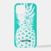 Turquoise blue anananas afbeelding iPhone 12 pro H iPhone Hoesje (Achterkant)