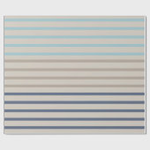 Turquoise blue and beige stripes cadeaupapier (Vlak)