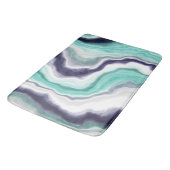 Turquoise, Blue and White Marble Swirls Badmat (Gekanteld)