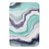 Turquoise, Blue and White Marble Swirls Badmat (Voorkant Verticaal)