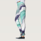 Turquoise, Blue and White Marble Swirls Leggings (Links)